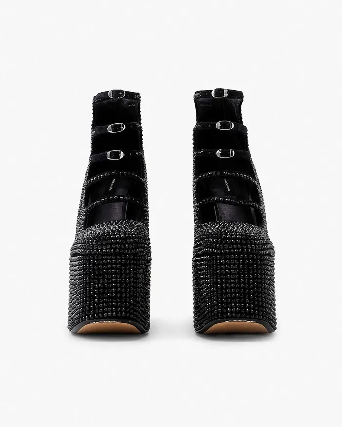 Marc Jacobs Boots The Rhinestone Kiki Ankle Boot Blackblack 8211 Women