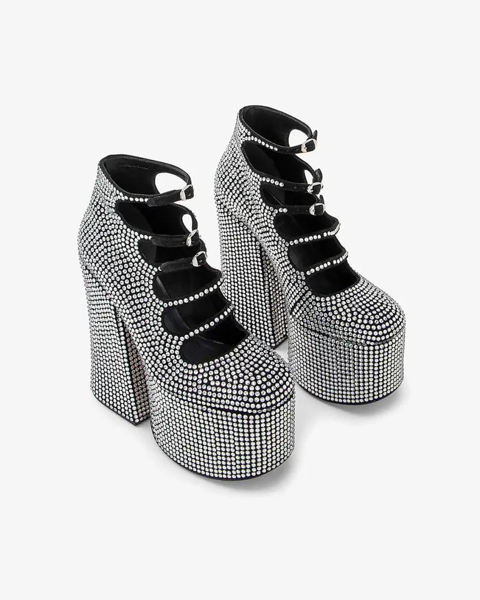 Marc Jacobs Boots The Rhinestone Kiki Ankle Boot Blackcrystal 8211 Women