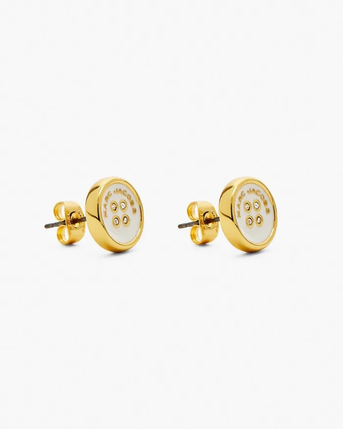 Marc Jacobs Earrings The Button Stud Earrings Goldcream 8211 Women