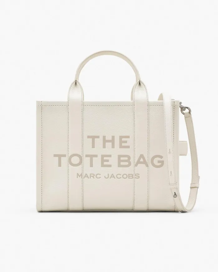 Marc Jacobs The Tote Bag The Leather Medium Tote Bag Cottonsilver 8211 Women