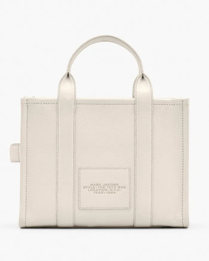 Marc Jacobs The Tote Bag The Leather Medium Tote Bag Cottonsilver 8211 Women