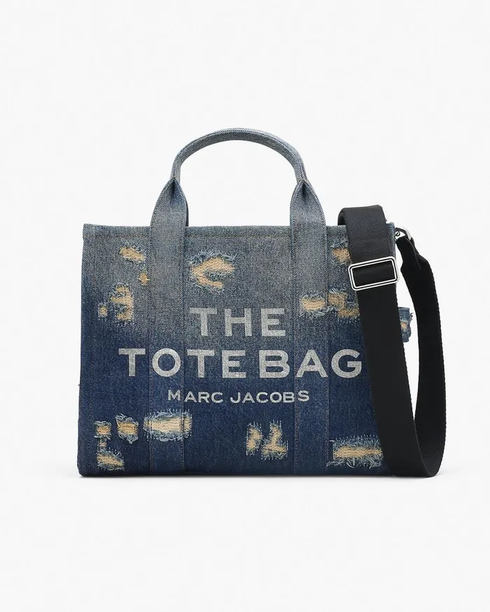 Marc Jacobs The Tote Bag The Rip And Repair Denim Medium Tote Bag Punk Indigo 8211 Women Marc Jacobs The Tote Bag The Rip And Repair Denim Medium Tote Bag Punk Indigo 8211 Women