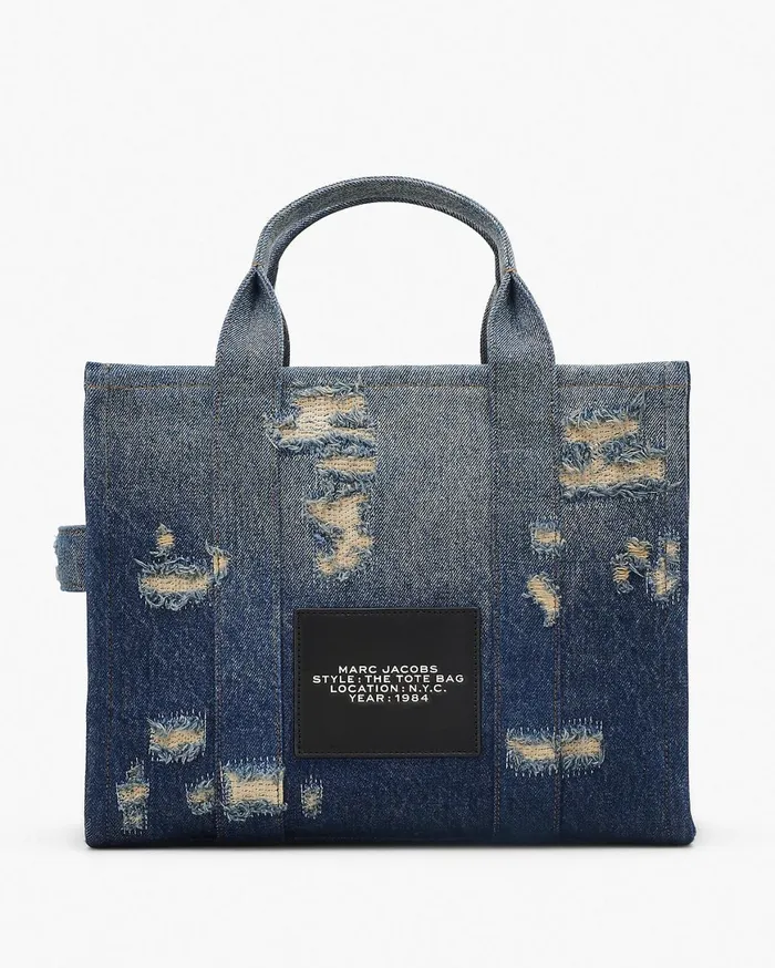Marc Jacobs The Tote Bag The Rip And Repair Denim Medium Tote Bag Punk Indigo 8211 Women