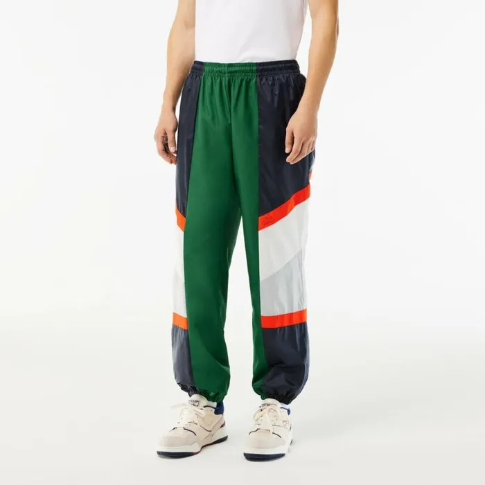 Matching Sets Men Lacoste Men039s Mixed Material Colorblock Sweatpants Green White Qiu