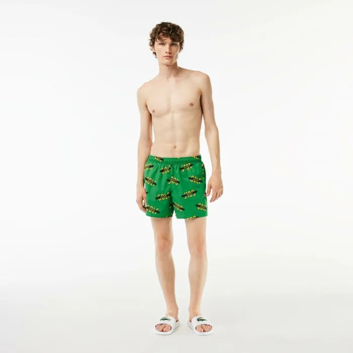 Matching Sets Men Lacoste Men039s Printed Swim Trunks Green White Qki