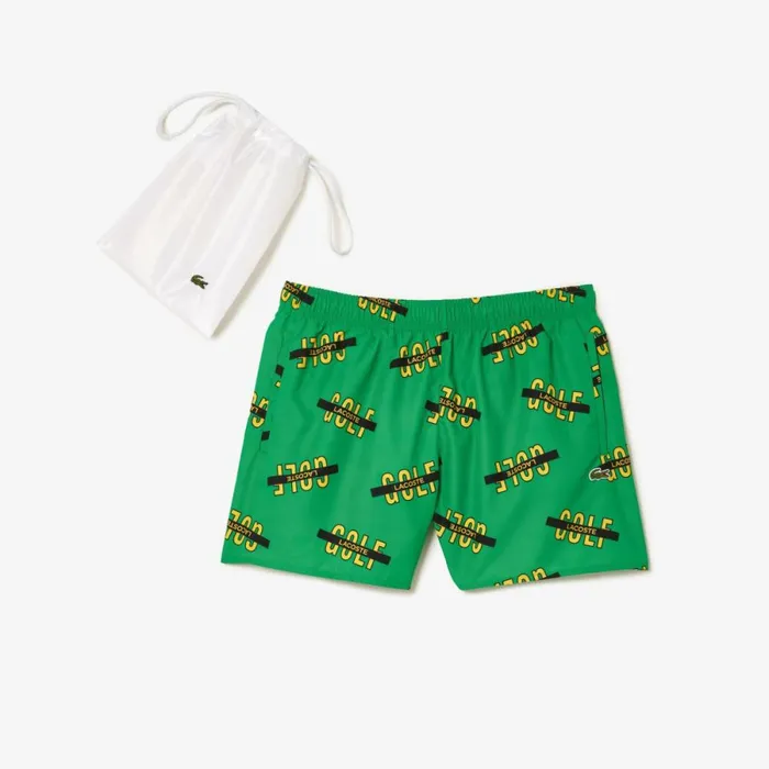 Matching Sets Men Lacoste Men039s Printed Swim Trunks Green White Qki