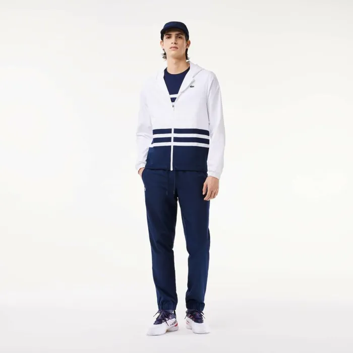 Matching Sets Men Lacoste Men039s Tennis Colorblock Sweatsuit White Navy Blue White Du9