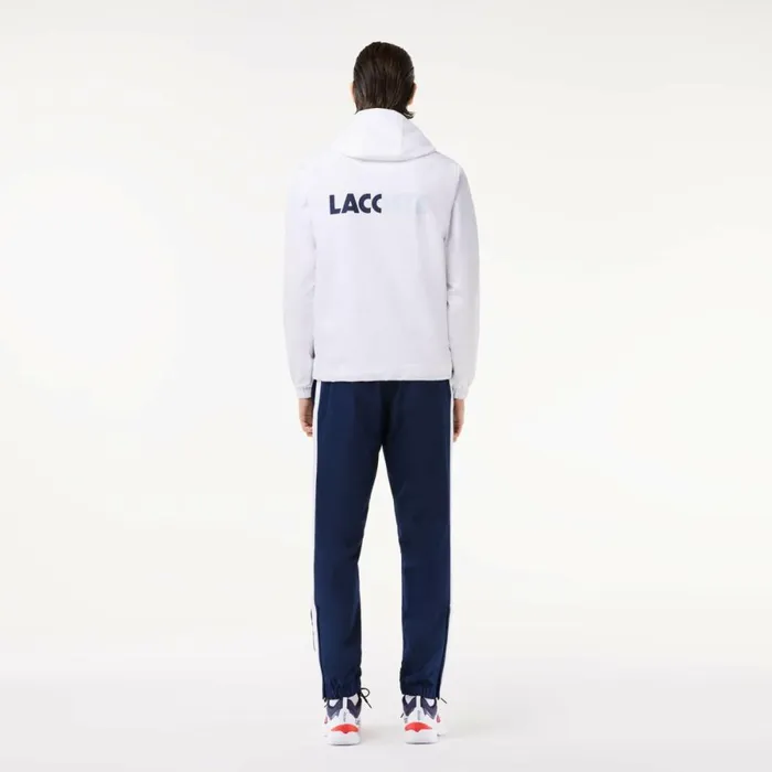 Matching Sets Men Lacoste Men039s Tennis Colorblock Sweatsuit White Navy Blue White Du9