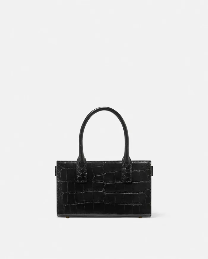 Medusa 03995 Women Versace CrocEffect Medusa 03995 Small Tote Bag Blackgold