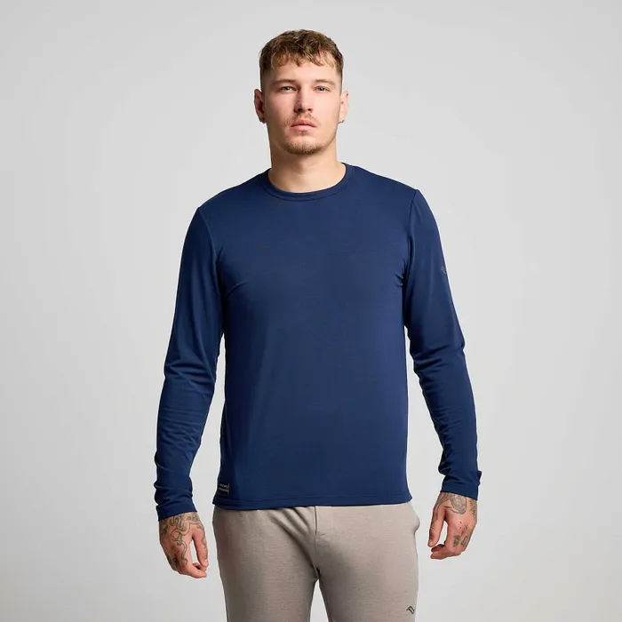 Men8217s Triumph Long Sleeve Navy Men Tops Saucony