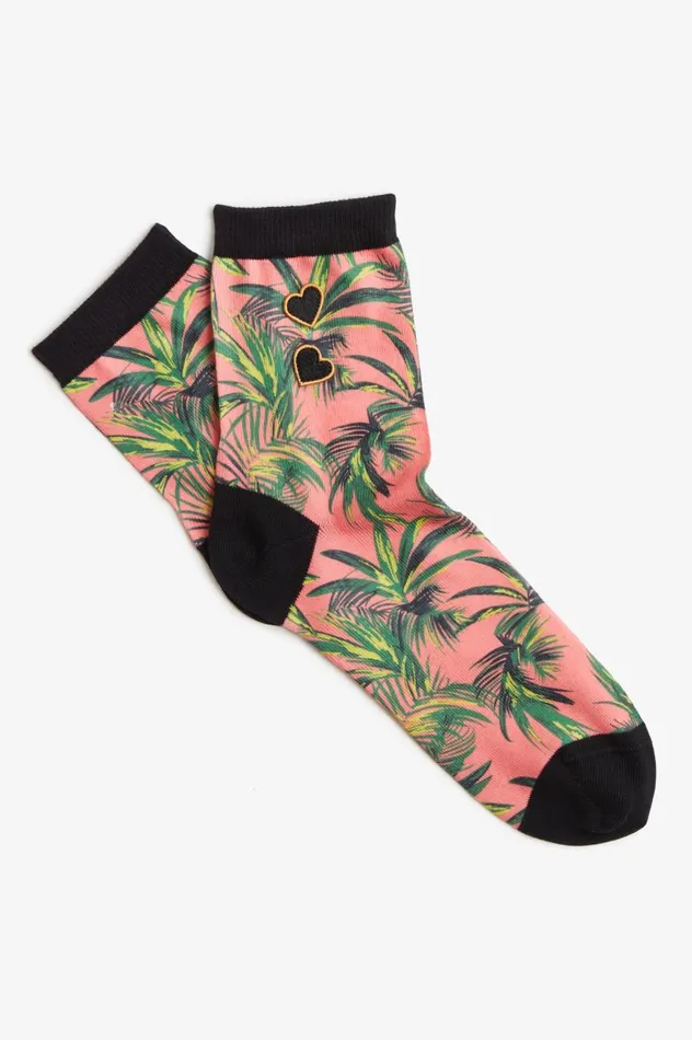 Men Amy Winehouse FoundationPalm Print Socks Coral Heat Fred Perry Accessories