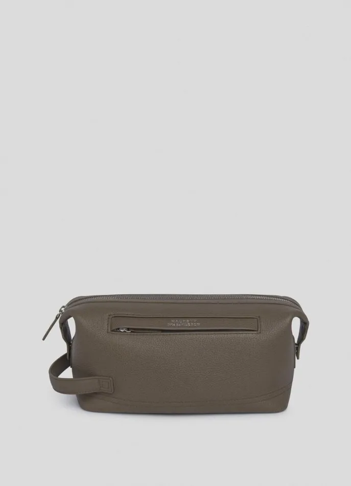 Men Bags and Luggage Hackett London Leather Toiletry Bag Toffee Brown