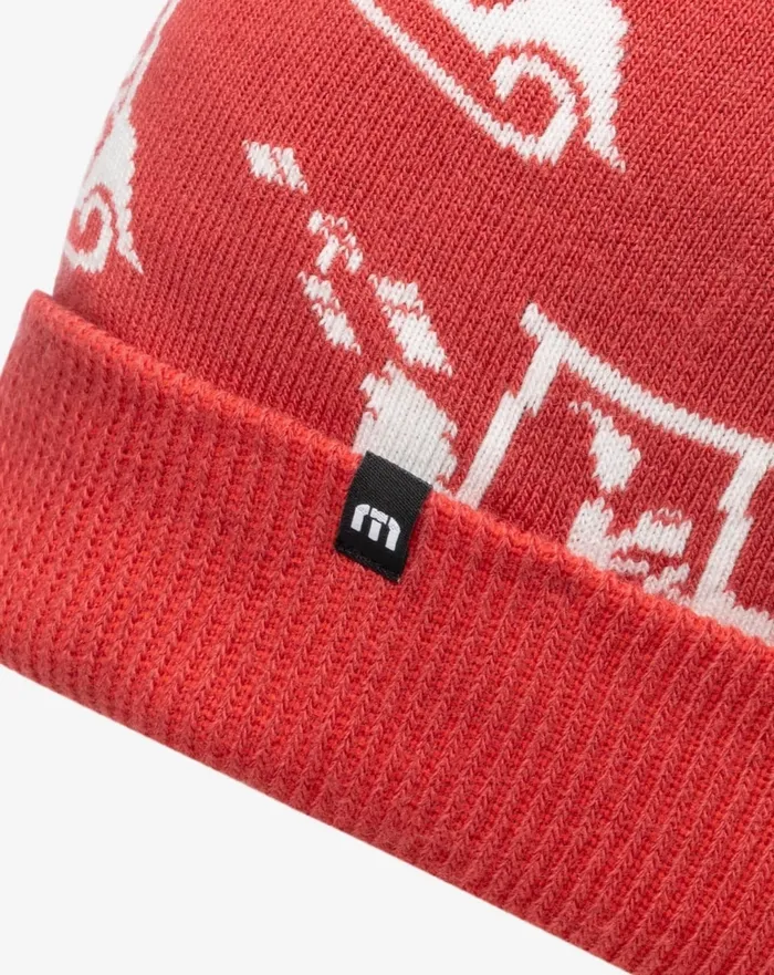 Men Beanies TravisMathew HOME SOON BEANIE Red