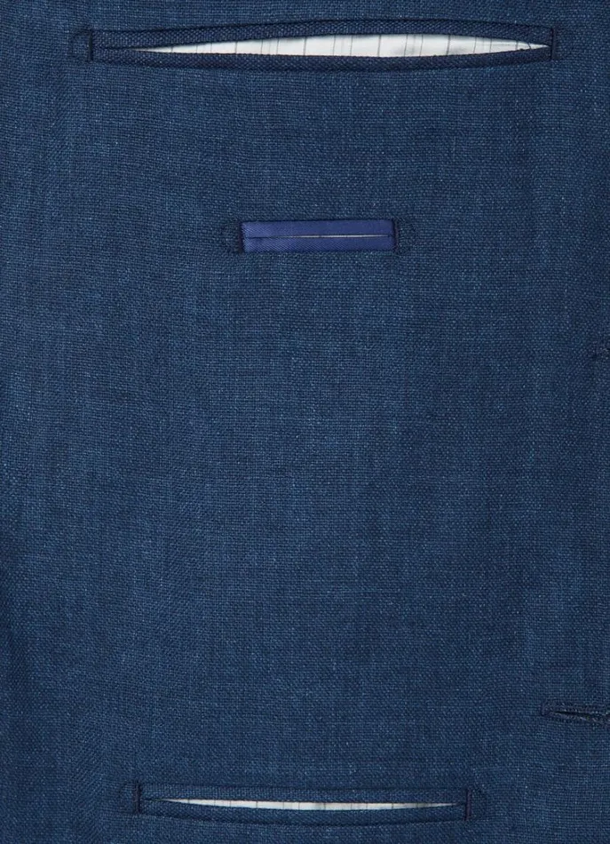 Men Blazers Hackett London Classic Fit Linen Blazer Navy