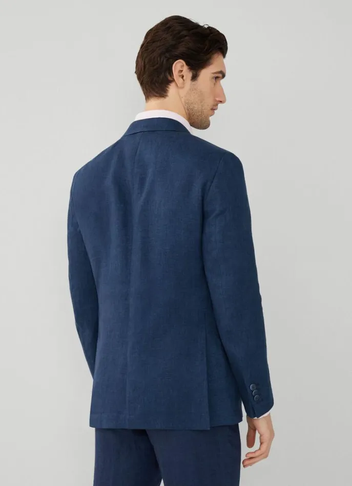 Men Blazers Hackett London Classic Fit Linen Blazer Navy
