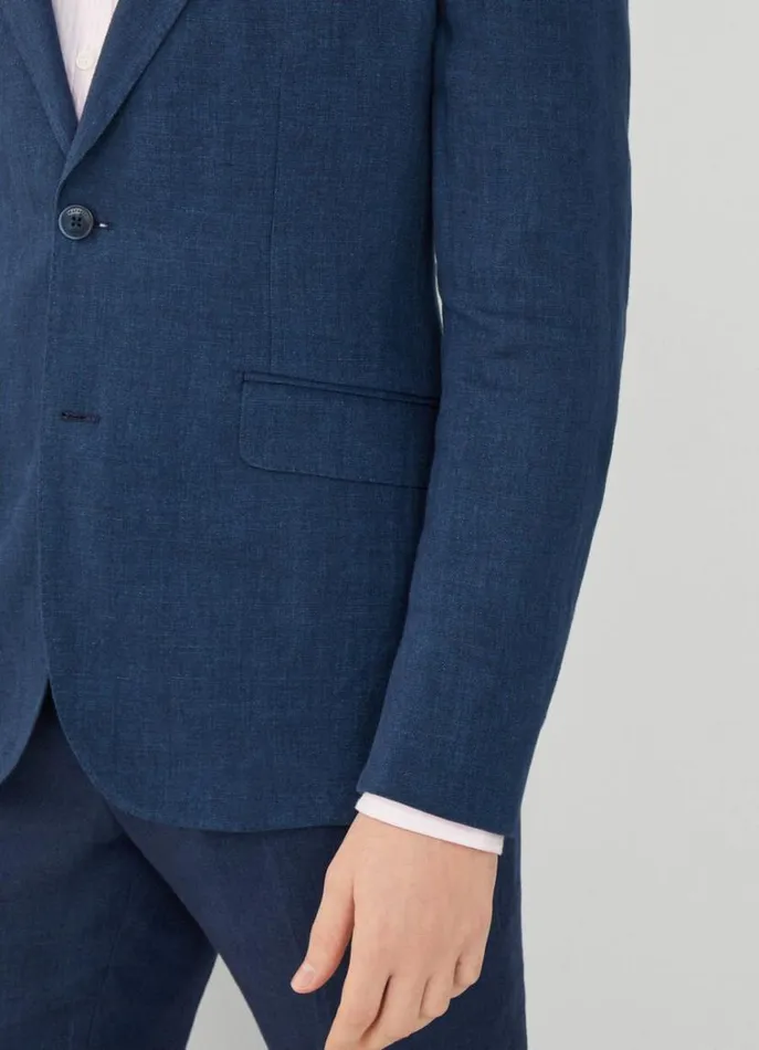 Men Blazers Hackett London Classic Fit Linen Blazer Navy