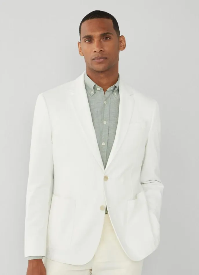 Men Blazers Hackett London Cotton Blazer Ivory White