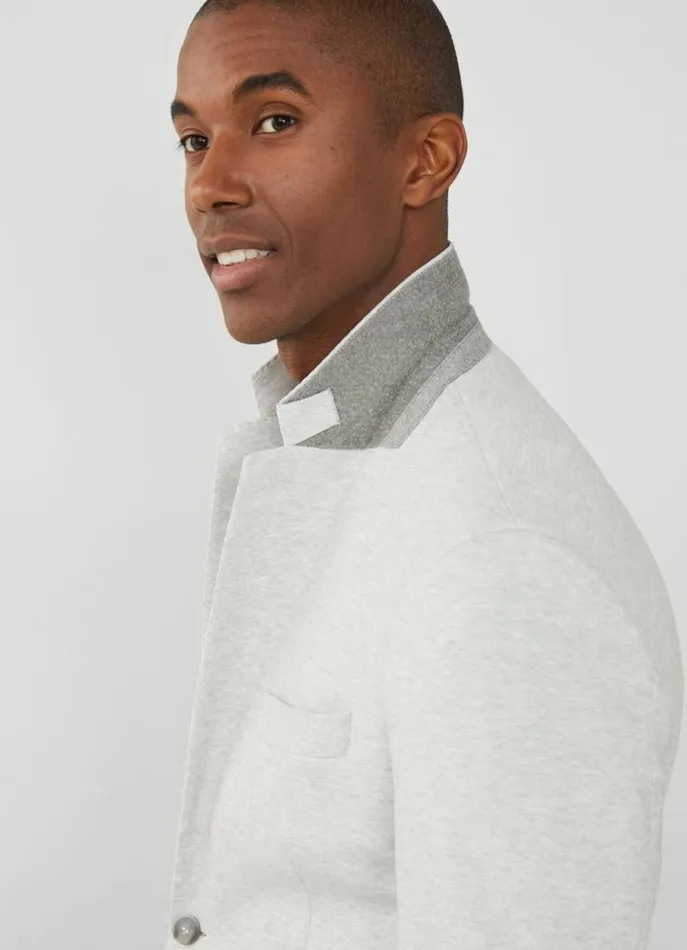 Men Blazers Hackett London Piqu Blazer Light Grey