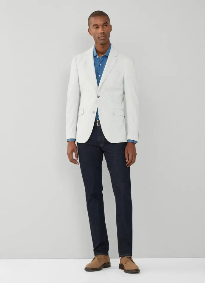 Men Blazers Hackett London Piqu Blazer Light Grey