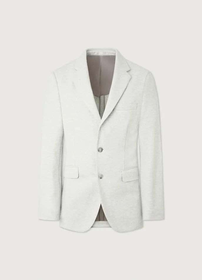 Men Blazers Hackett London Piqu Blazer Light Grey