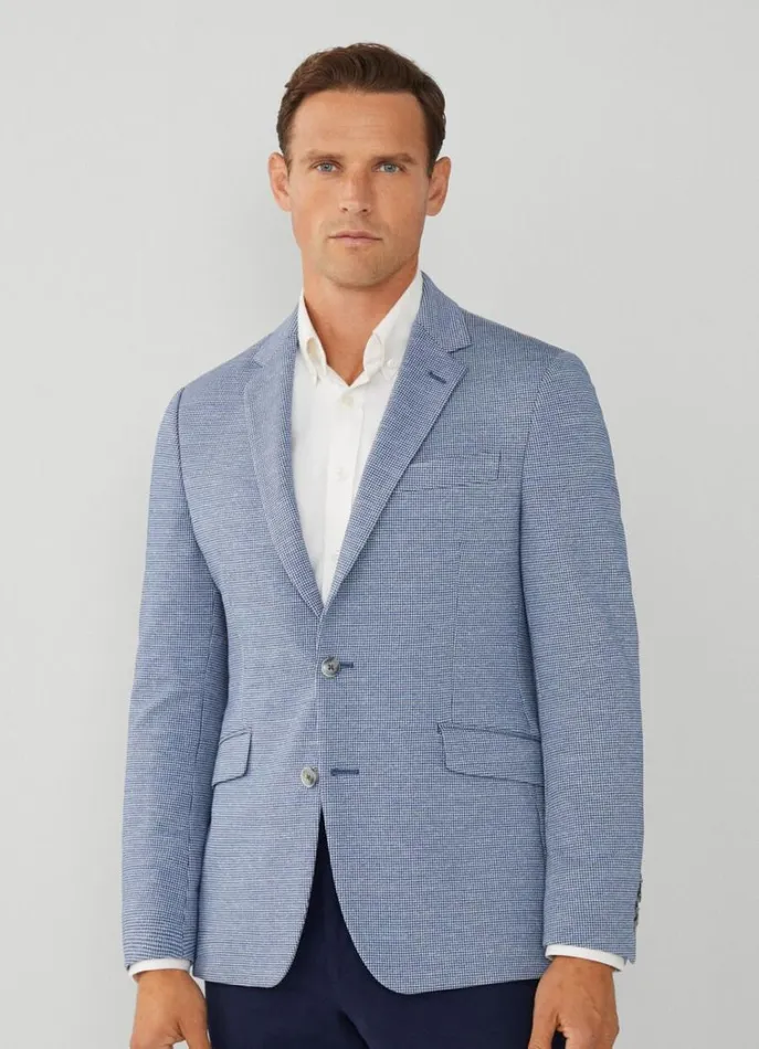 Men Blazers Hackett London Puppytooth Blazer Navywhite