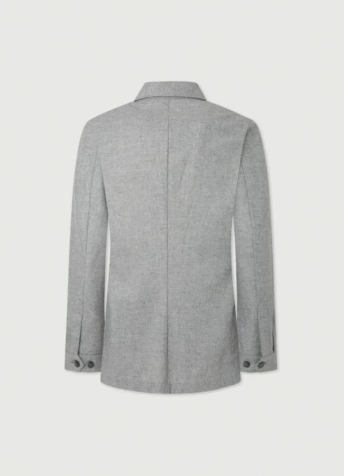 Men Blazers Hackett London Wool And Cashmere Blazer Light Grey