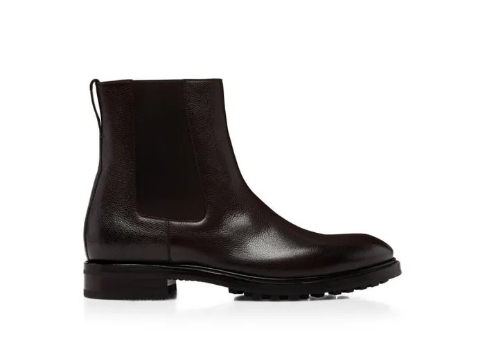 Men Boots Tom Ford Small Grain Leather Stuart Chelsea Boot