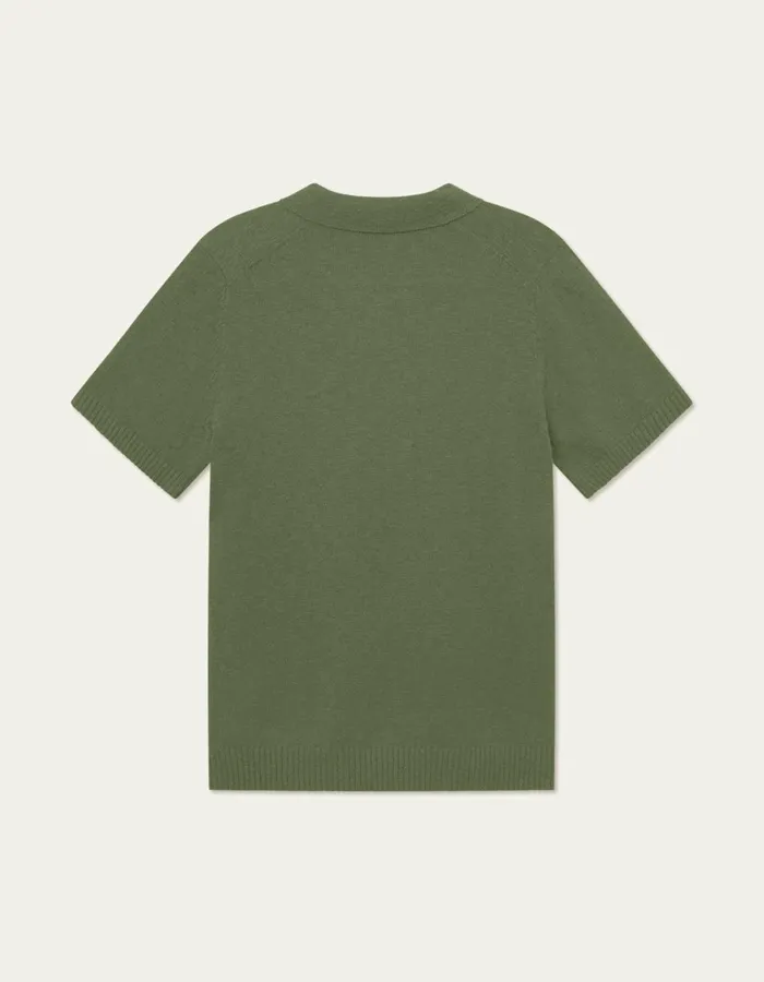 Men Brad Zipper Polo 8211 Chive Green Les Deux Knitwear