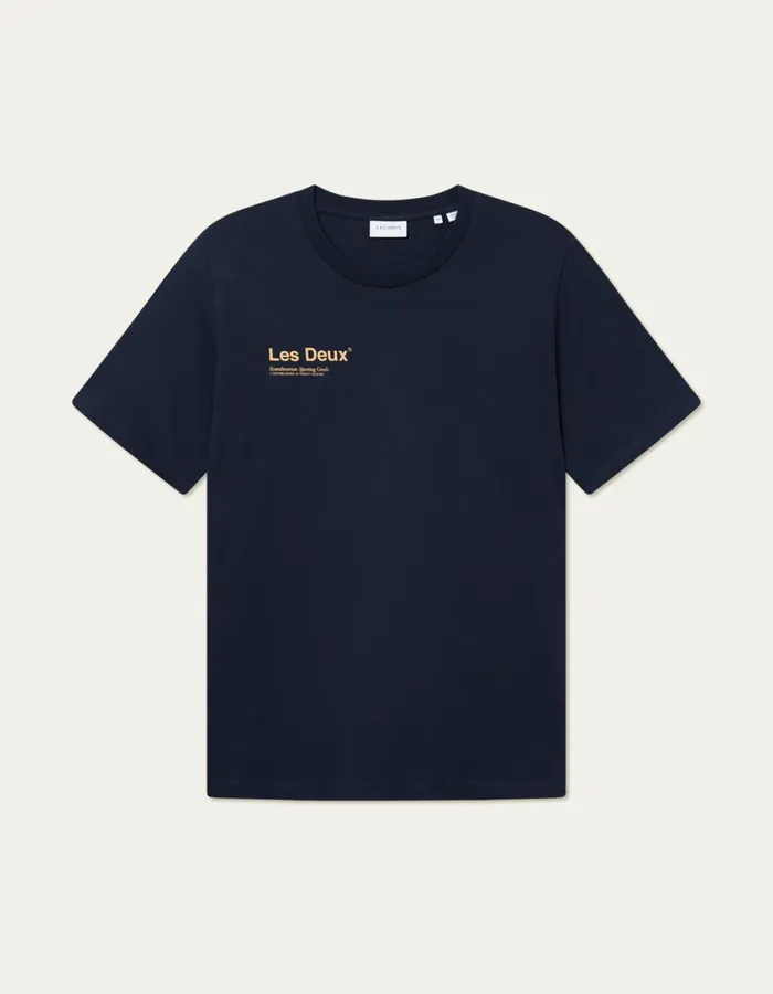 Men Brody TShirt 20 8211 Dark NavyMustard Yellow Les Deux Tshirts