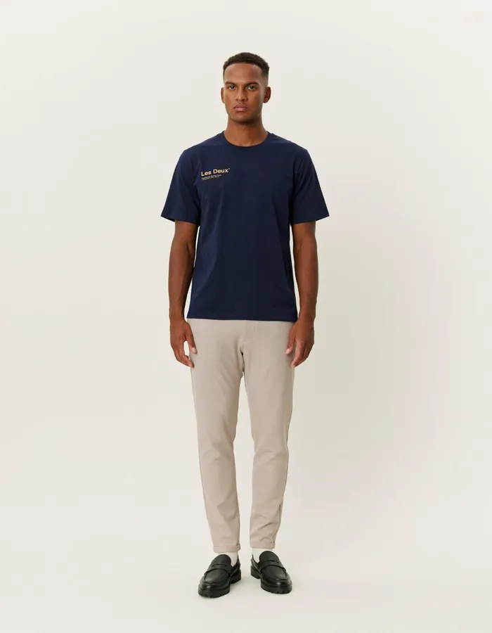 Men Brody TShirt 20 8211 Dark NavyMustard Yellow Les Deux Tshirts