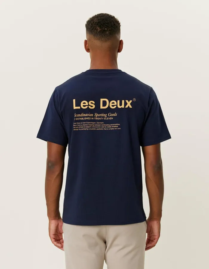 Men Brody TShirt 20 8211 Dark NavyMustard Yellow Les Deux Tshirts