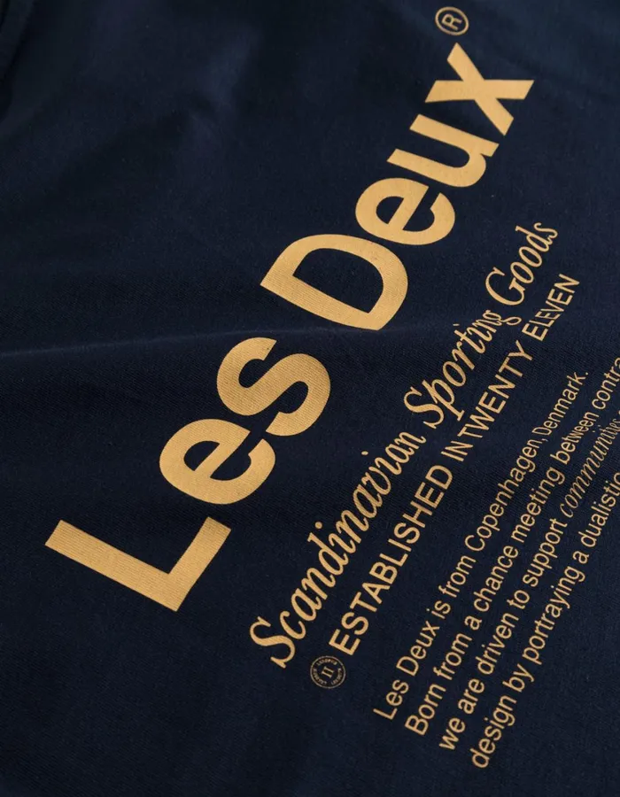 Men Brody TShirt 20 8211 Dark NavyMustard Yellow Les Deux Tshirts