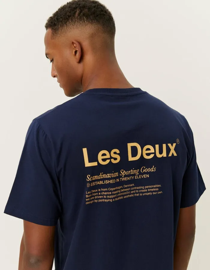 Men Brody TShirt 20 8211 Dark NavyMustard Yellow Les Deux Tshirts