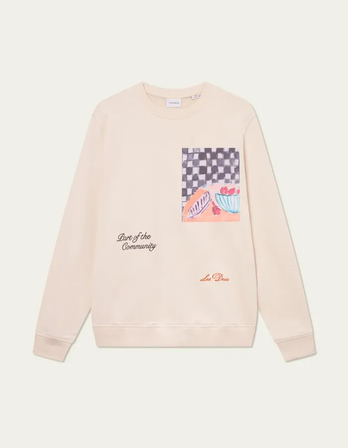 Men Cena Sweatshirt 8211 Light Ivory Les Deux HoodiesSweatshirts