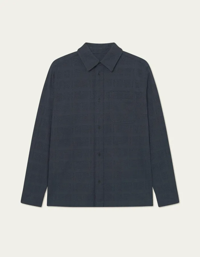 Men Charlie LS Shirt 8211 Dark Navy Les Deux ShirtsOvershirts