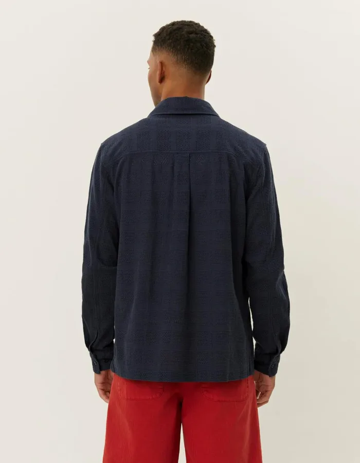 Men Charlie LS Shirt 8211 Dark Navy Les Deux ShirtsOvershirts