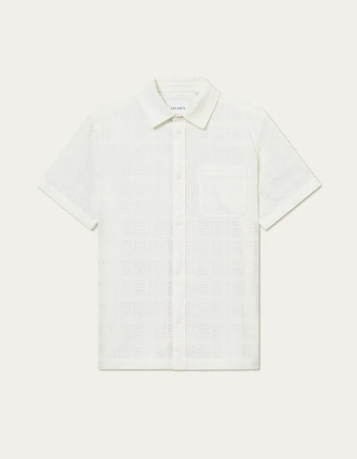 Men Charlie SS Shirt 8211 Light Ivory Les Deux ShirtsOvershirts