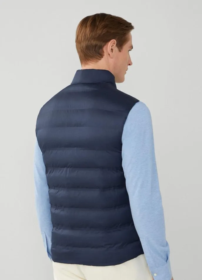 Men Coats and Jackets Hackett London Sustainable Padded Gilet Navy Blazer