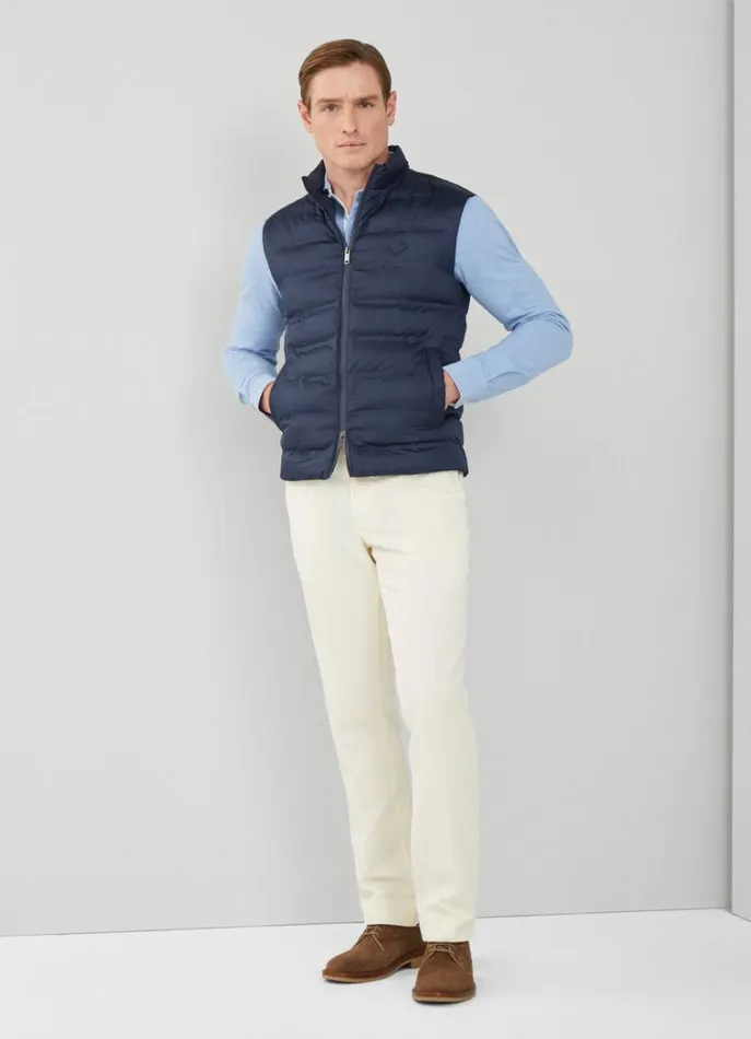 Men Coats and Jackets Hackett London Sustainable Padded Gilet Navy Blazer