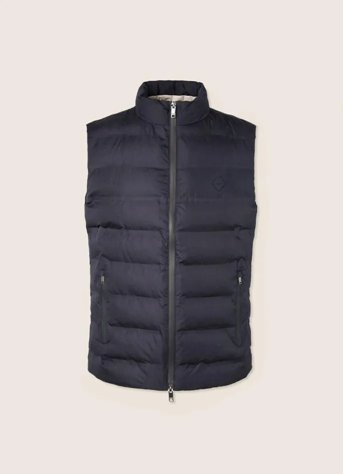 Men Coats and Jackets Hackett London Sustainable Padded Gilet Navy Blazer