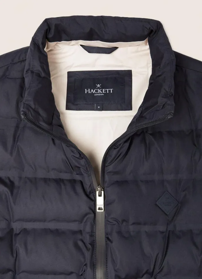 Men Coats and Jackets Hackett London Sustainable Padded Gilet Navy Blazer