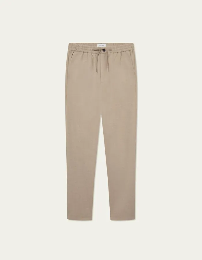 Men Como Tapered Textured Drawstring Pants 8211 Dark Sand Les Deux Pants
