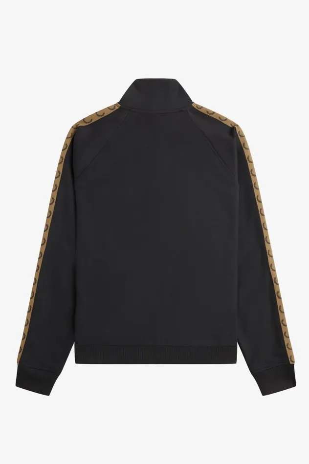 Men Contrast Tape Track Jacket Blackshaded Stone Fred Perry Track Jackets