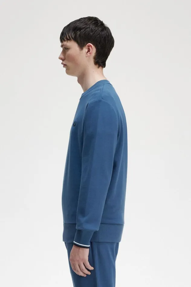 Men Crew Neck Sweatshirt Midnight Blue Fred Perry Sweatshirts