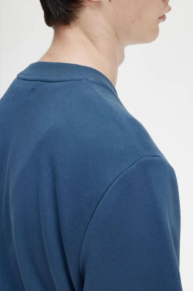 Men Crew Neck Sweatshirt Midnight Blue Fred Perry Sweatshirts