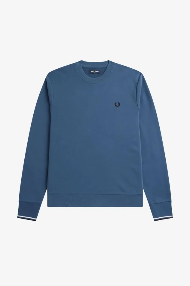 Men Crew Neck Sweatshirt Midnight Blue Fred Perry Sweatshirts