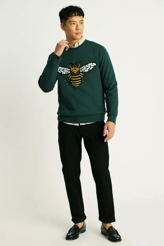 Men Critter Supersoft Fleece Crew Beehive Renaissance Bonobos Crew and VNeck Sweaters