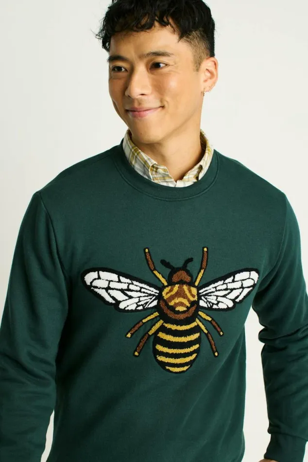Men Critter Supersoft Fleece Crew Beehive Renaissance Bonobos Crew and VNeck Sweaters