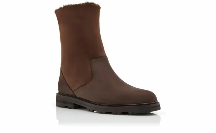 Men Dark Brown Suede Mid Calf Boots Manolo Blahnik Boots