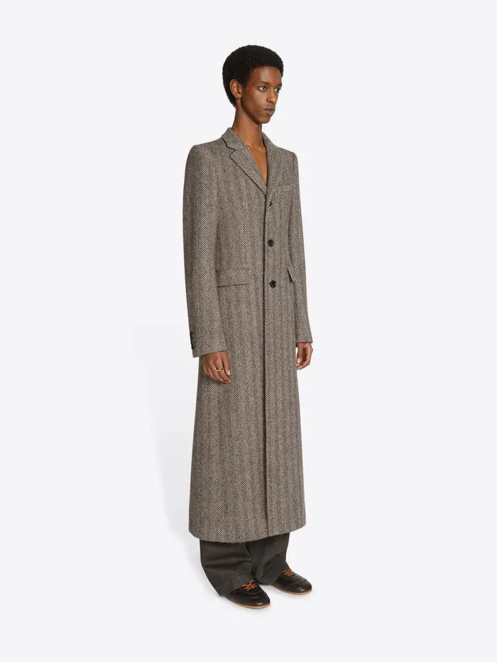 Men Dries Van Noten Coats and Jackets Herringbone Coat